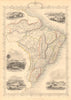 BRAZIL. Uruguay as part of Brazil. Rio de Janeiro view TALLIS & RAPKIN 1851 map
