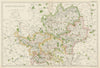 HERTFORDSHIRE. Showing Parliamentary divisions, boroughs & parks. BACON 1934 map