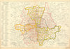 LONDON POSTAL DISTRICTS. Post code areas. N NW W SW SE E. BACON 1934 old map