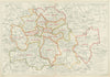 LONDON POLICE COURTS. Showing divisions & court locations. BACON 1934 old map