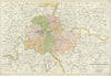 LONDON CORONERS DISTRICTS. Vintage map. BACON 1934 old vintage plan chart