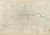 THE ENVIRONS OF LONDON. Index map. Main roads. BACON 1934 old vintage
