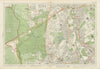 WIMBLEDON. Putney Tooting Wandsworth Richmond Park Roehampton. BACON 1934 map