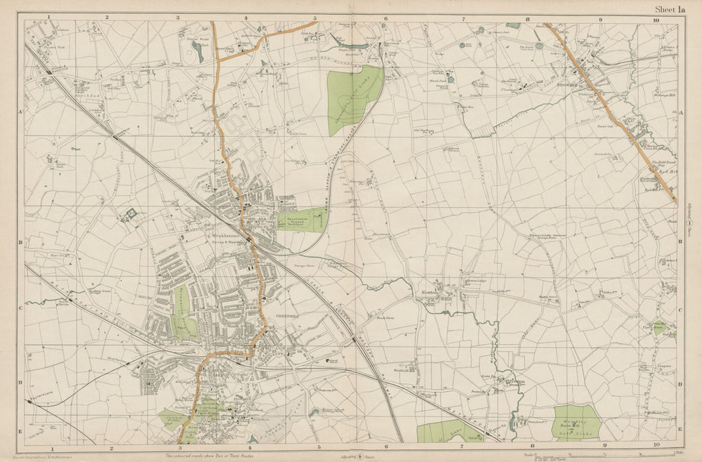 STANMORE Wealdstone Edgware Pinner North Harrow Kenton The Hyde. BACON 1919 map