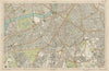 S LONDON Clapham Brixton Lambeth Battersea Chelsea Camberwell. BACON  1919 map