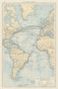 Atlantic Ocean showing depths & telegraph cables. THE TIMES 1900 old map