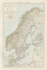 Norway and Sweden. Scandinavia. Denmark. THE TIMES 1900 old antique map chart