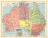 SECOND WORLD WAR Australia states & territories 1942 old vintage map chart