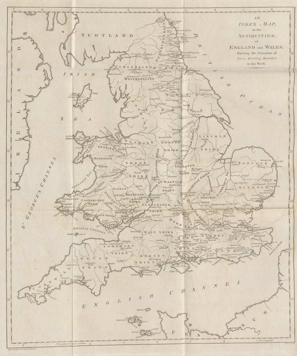 'The Antiquities of England & Wales', by Vivares for Francis Grose 1787 map