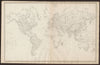 WORLD ON MERCATOR'S PROJECTION. Texas shown as Mexican. SDUK 1844 old map