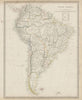 SOUTH AMERICA Brazil Chile Peru Bolivia Patagonia La Plata Ecuador SDUK 1844 map