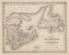 Colton's New Brunswick, Nova Scotia, Newfoundland & Prince Edward Is. 1863 map