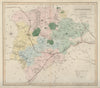 Rutlandshire antique county map by J & C Walker. Railways & boroughs 1868