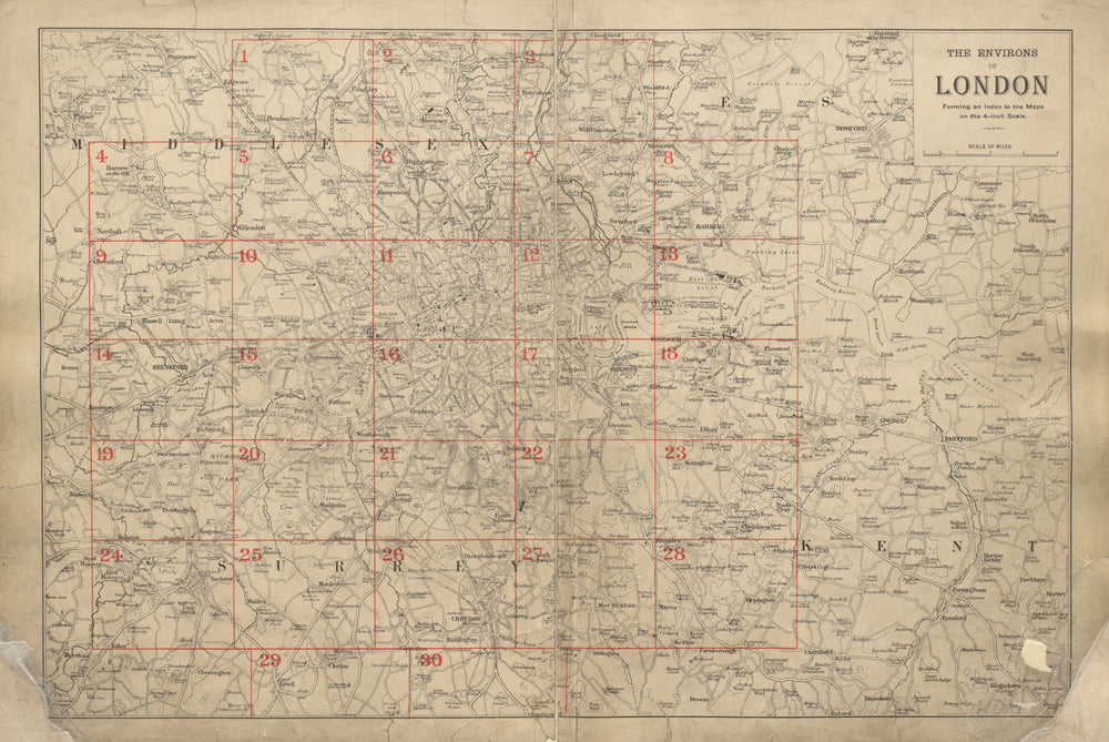 GREATER LONDON ENVIRONS General Index map for detailed maps BACON 1900 old