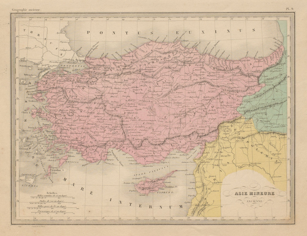 Asie Mineure Ancienne. Ancient Asia Minor. Turkey Anatolia. MALTE-BRUN c1871 map