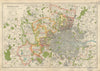 MIDDLESEX showing Parliamentary divisions parks boroughs.London.BACON 1934 map