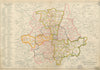 LONDON POSTAL DISTRICTS. Post code areas. NW N W SW SE E. BACON 1934 old map