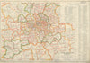 LONDON REGISTRATION DISTRICTS & SUB-DISTRICTS. Vintage map. BACON 1934 old