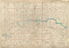 LONDON & ENVIRONS index map. Main roads. BACON 1934 old vintage plan chart