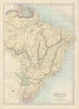 Brazil, Uruguay, Paraguay & Guayana. Guyanas. BARTHOLOMEW 1882 old antique map