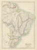 Brazil, Uruguay, Paraguay & Guayana. Guyanas. BARTHOLOMEW 1898 old antique map