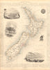 NEW ZEALAND showing NZ Company settlements in 1851. TALLIS & RAPKIN 1851 map