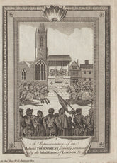 A medieval jousting tournament in London. Knights in armour. THORNTON 1784