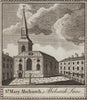 St. Mary Abchurch, Abchurch Lane. City/London Wren church. SMALL. THORNTON 1784