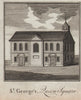St. George the Martyr church, Holborn. Queen Square. Camden SMALL. THORNTON 1784