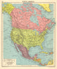 North America in 1943. Second World War. US Canada Mexico 1943 old vintage map