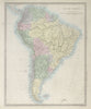 SOUTH AMERICA. Brazil Peru Bolivia w/Litoral Patagonia La Plata. SDUK 1857 map