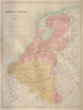 Holland, Belgium & Luxembourg. Benelux. BARTHOLOMEW 1870 old antique map chart