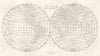 The World in Hemispheres by Arrowsmith & Lewis 1812 old antique map plan chart
