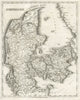Denmark by Arrowsmith & Lewis 1812 old antique vintage map plan chart