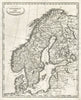 Sweden and Norway by Arrowsmith & Lewis. Scandinavia & Finland 1812 old map