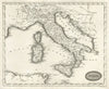 Italy by Arrowsmith & Lewis 1812 old antique vintage map plan chart