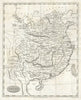 China by Arrowsmith & Lewis 1812 old antique vintage map plan chart