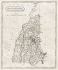 New Hampshire state map by Arrowsmith & Lewis 1812 old antique plan chart