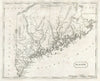 Maine state map by Arrowsmith & Lewis 1812 old antique vintage plan chart