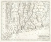 Connecticut state map by Arrowsmith & Lewis 1812 old antique plan chart