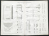 19C ENGINEERING DRAWING 145hp marine steam engine details. Caird, Greenock 1847
