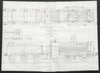 19C ENGINEERING DRAWING Locomotive engine & tender North British Railway 1847