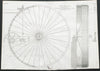19C ENGINEERING DRAWING Water wheel Shaws Water Cotton Spinning Co Greenock 1847