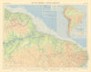Northern Brazil. Lower Amazon. French Guiana & Surinam. TIMES 1957 old map