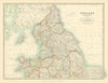 NORTHERN ENGLAND & WALES Yorkshire Ridings Lincolnshire Parts. JOHNSTON 1911 map