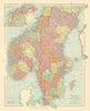 Sweden and Norway in fylke / län / counties. Scandinavia. STANFORD c1925 map