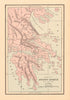 Map of Ancient Greece 1200-146 BC. CLARE 1894 old antique plan chart