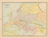 Map of Europe, AD 500 by I.S. CLARE 1894 old antique vintage plan chart