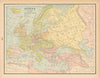 Map of Europe after Treaty of Vienna, AD 1815. CLARE 1894 old antique
