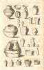 Romano-British Urns. Antique print 1806 old vintage picture